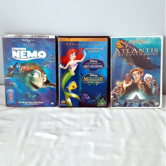 Disney DVD Lot of 3; Finding Nemo, The Little Mermaid I & II, Atlantis - Picture 3 of 12